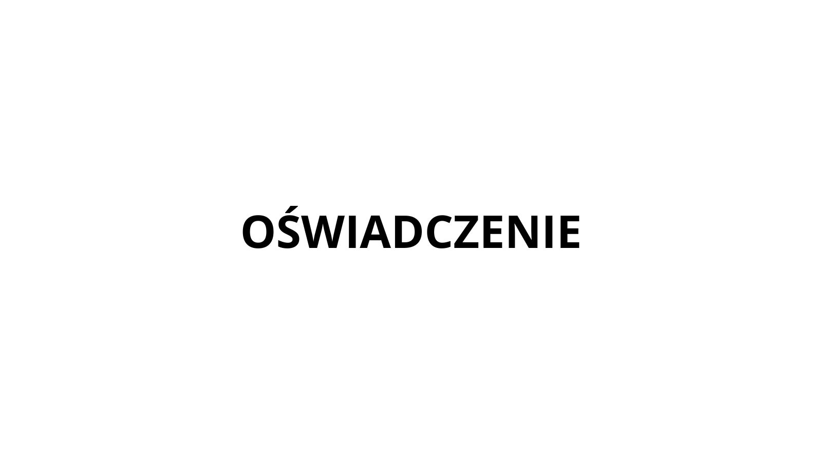 Oświadczenie